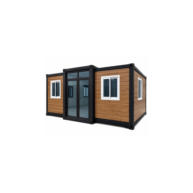 20ft Wood Grain Sloped Roof Expandable Container House 2 Bed 1 Bath - Fuhuilai House