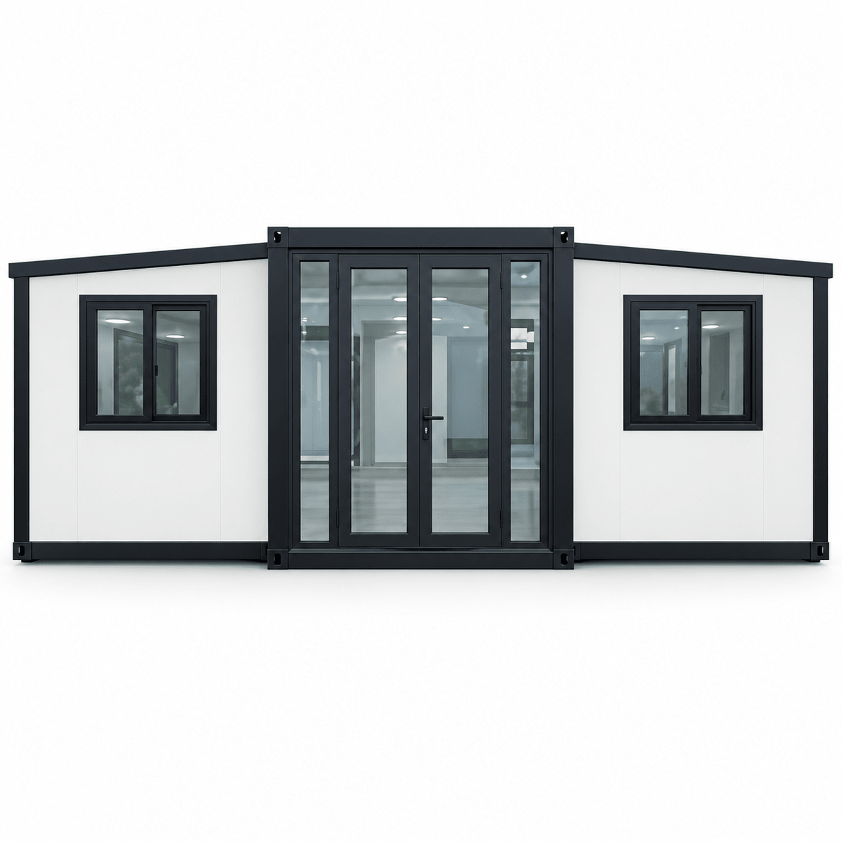 30ft Container House Sloping Roof Double Sample Model (Two Bedrooms, One Living Room, One Bathroom)FHL-008 - Fuhuilai Container
