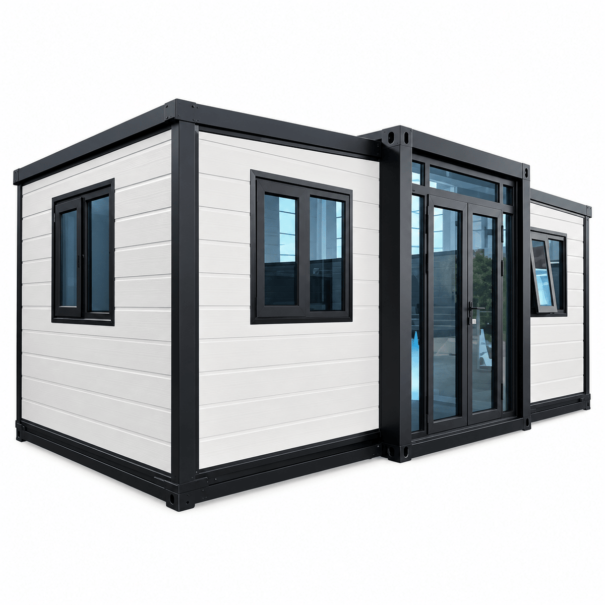 10ft Container House Sloping Roof Double Wing Fully Furnished (One Bedroom, One Bathroom) FHL-003 - Fuhuilai Container