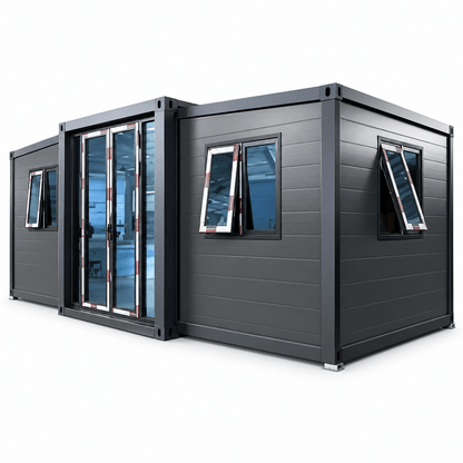 10ft Container House Sloping Roof Double Wing Fully Furnished (One Bedroom, One Bathroom) FHL-003 - Fuhuilai Container