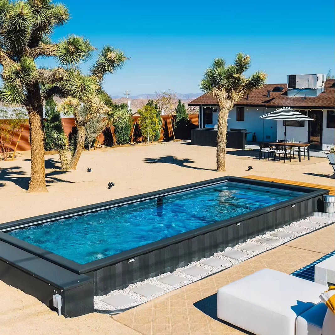 20ft In-Ground Container Pool Double-Layer Galvanized Steel Outdoor Swimming Spa Pool - Fuhuilai Container