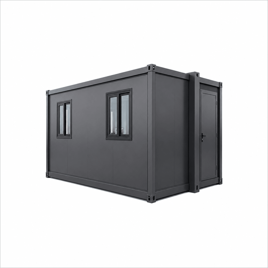 20ft White Black Sloped Roof Expandable Container House Open Plan Living - Fuhuilai House