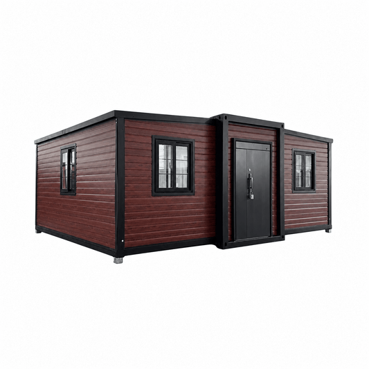 20ft Wood Grain Expandable Container House Insulated Steel Frame Prefab Home - Fuhuilai House