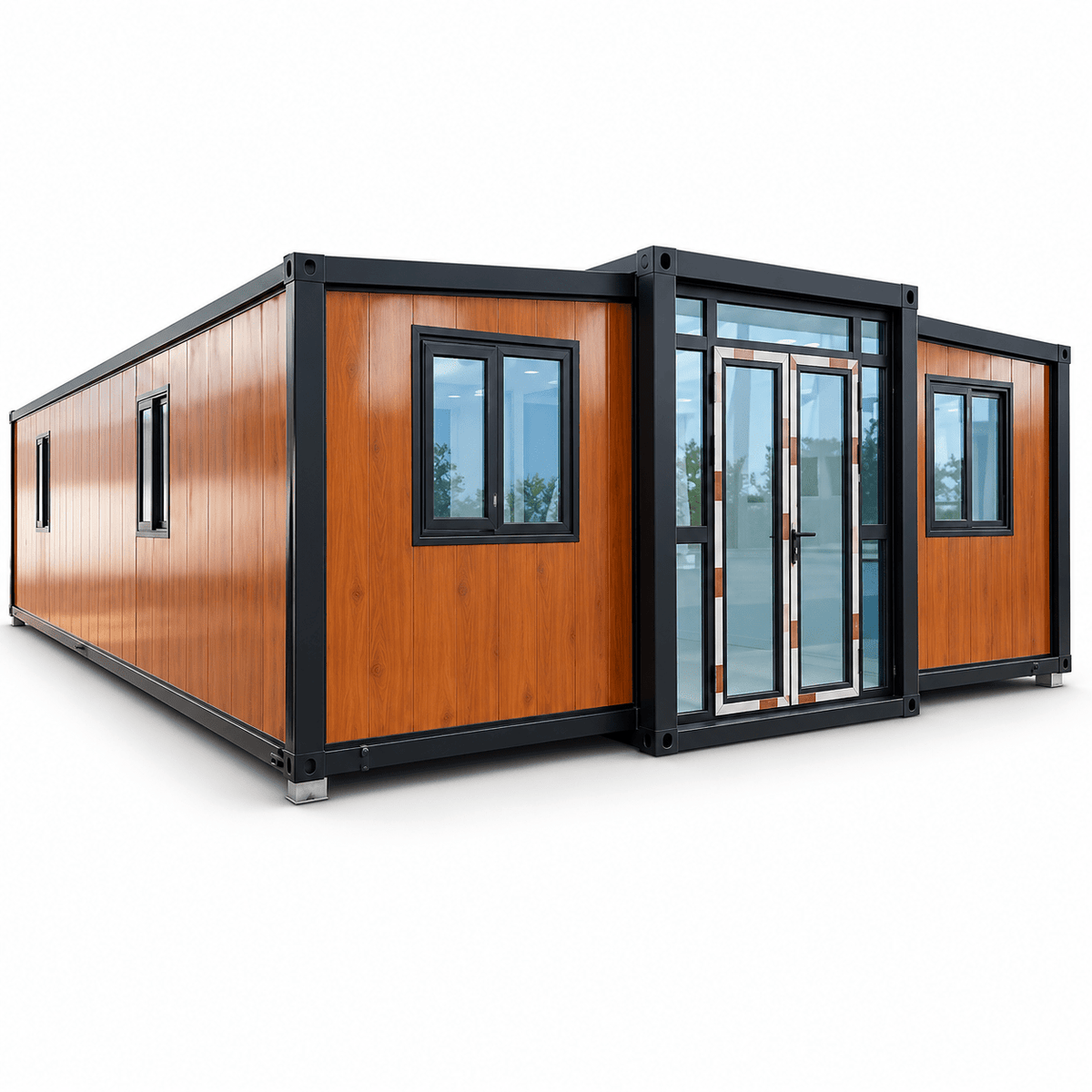 30ft Container House Sloping Roof Double Sample Model (Two Bedrooms, One Living Room, One Bathroom)FHL-008 - Fuhuilai Container