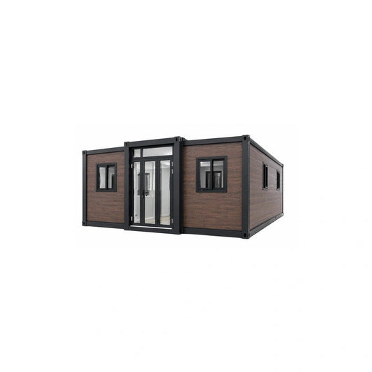 40ft Wood Grain Sloped Roof Expandable Container House 3 Bed 1 Bath - Fuhuilai House