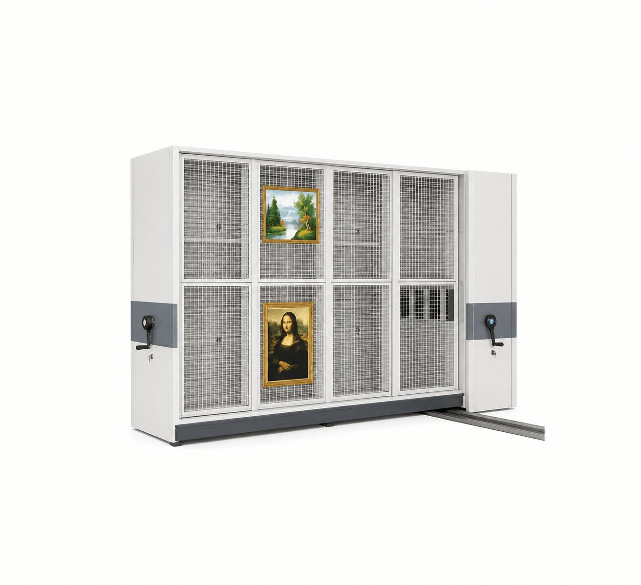 Pull-Out Mesh Painting Storage Cabinet for Museums and Art Galleries - Fuhuilai House